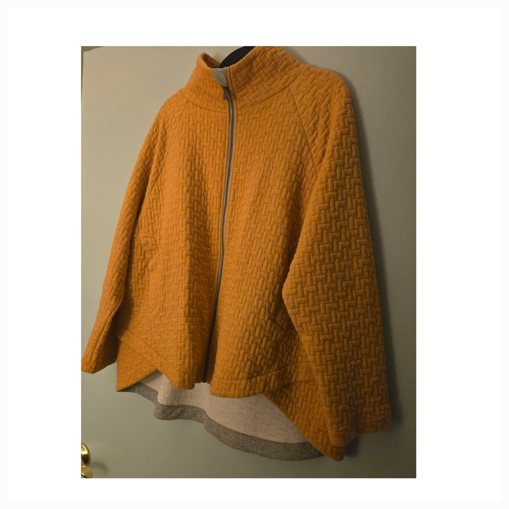 NIC+ZOE Golden Yellow Textured Zip Cardigan